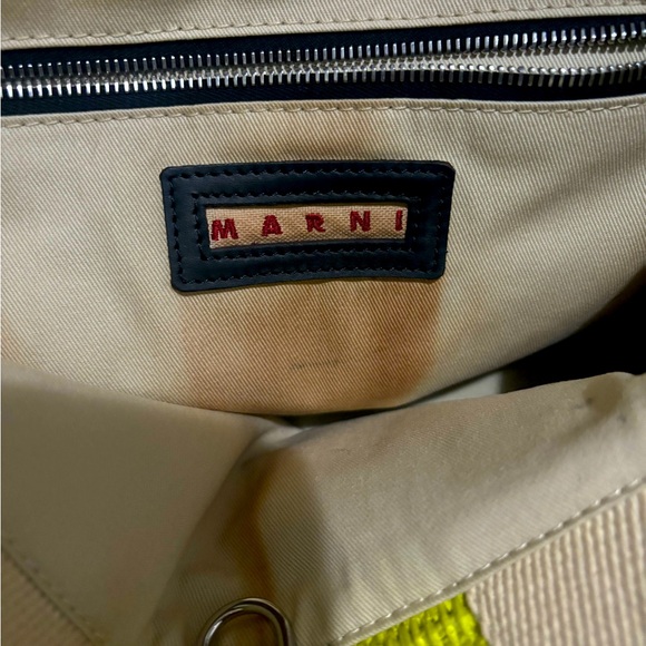 Marni Raffia East West Shopping Tote Bag in Green - Picture 8 of 10
